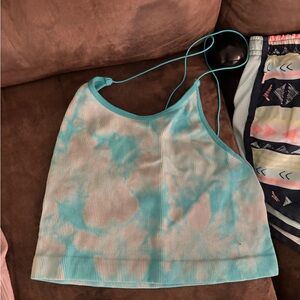 No Boundaries Blue and White Tie-Dye Tank Top